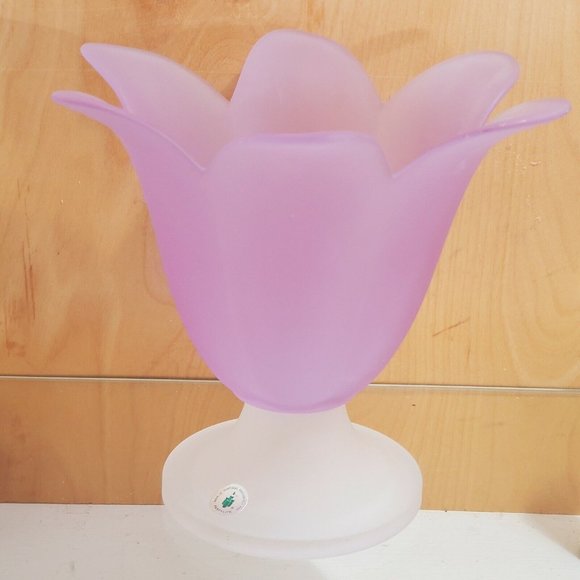 Partylite Royal Tulip 6"  Votive Tea Light Lavender Frosted Candle Holder - Picture 2 of 11